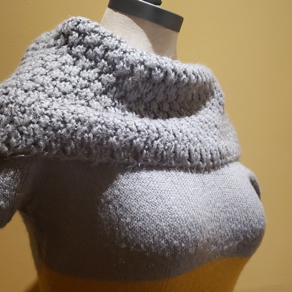 Cowl neck sweater dress
